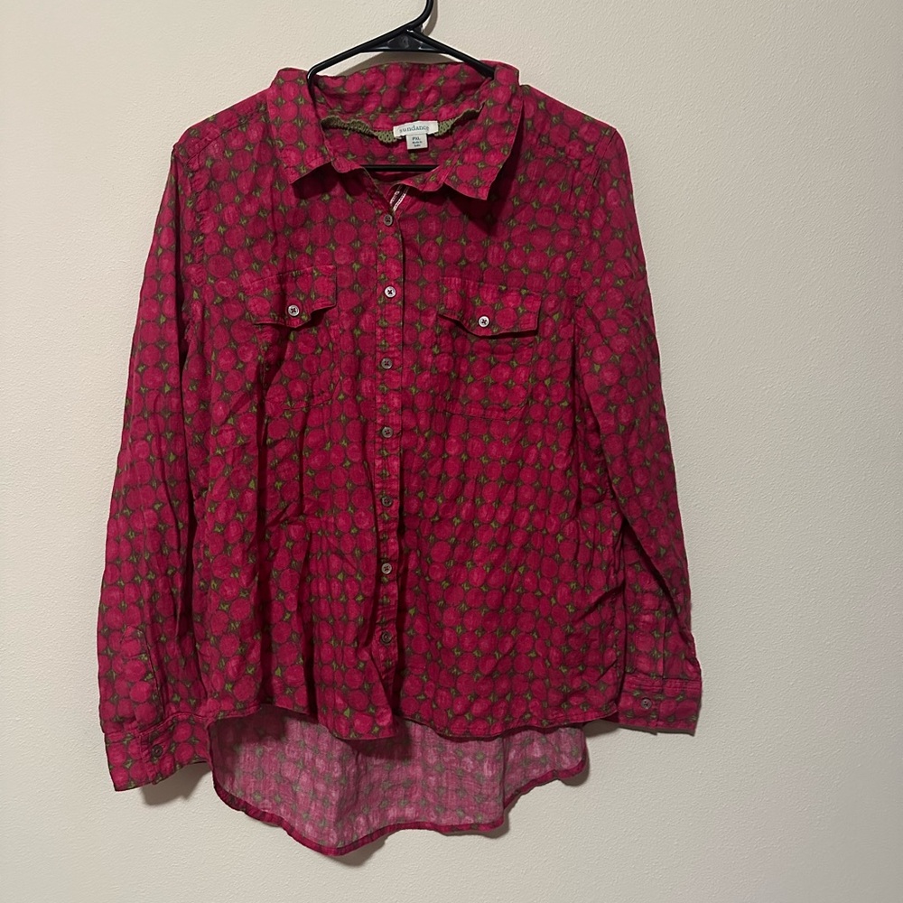 Sundance Good Boyfriend Shirt - Emory Floral size petite XL PXL - Picture 4 of 6